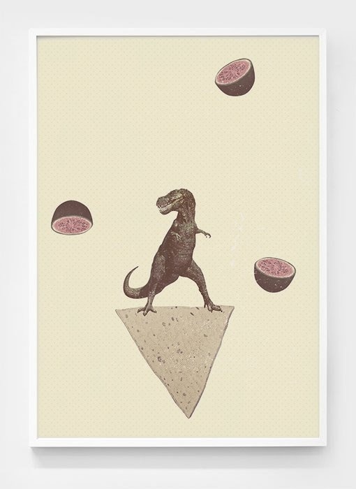 Dino climbing Nacho chip #print #nacho #poster #dinosaur #totopo #collage #watermelon
