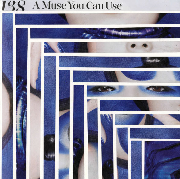 Blue Muse #cut #deconstruction #composition #hand #magazine