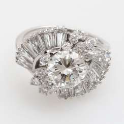 Jewel ring, centered 1 Brill. 2,091 ct