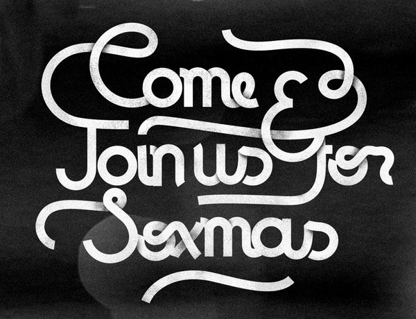 Squint Opera Xmas #lettering #grey #type #hand #shadow