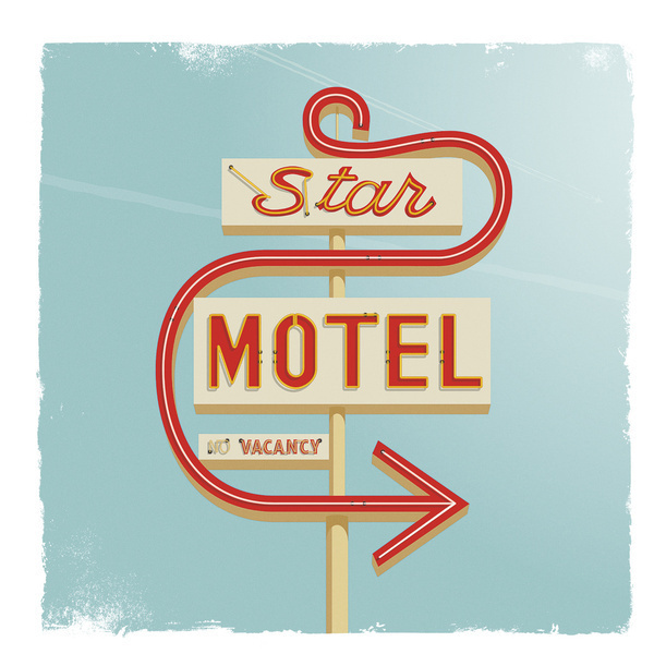 Star Motel Art Print #sign #motel #vintage