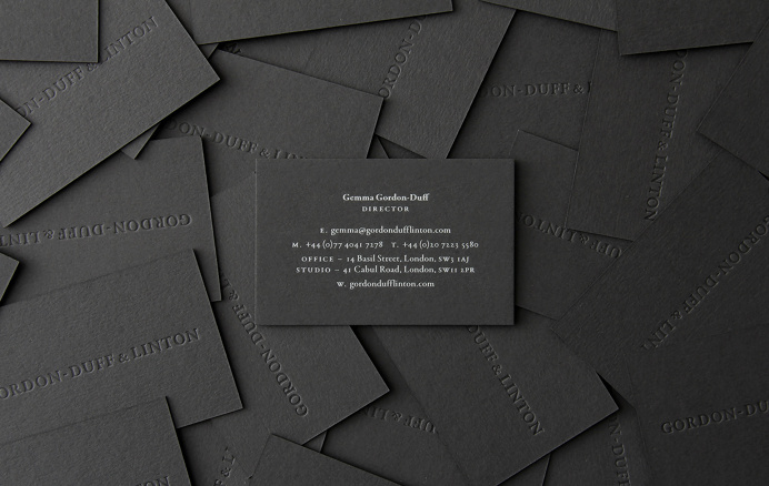 Gordon-Duff & Linton #identity #business card #emboss #gray #grey #branding