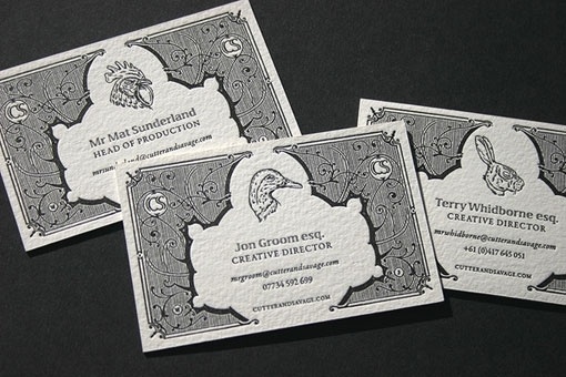 design work life » Cutter & Savage Business Cards #type #letterpress #branding