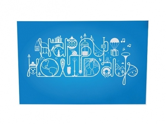 Happy Holidays #holidays #happy #card #christmas #illustration #type #typography