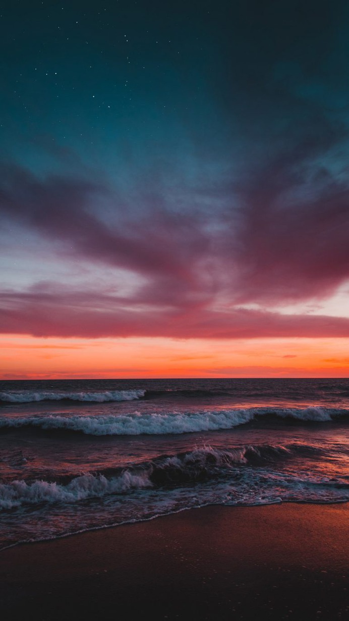 Sunset on the beach wallpaper