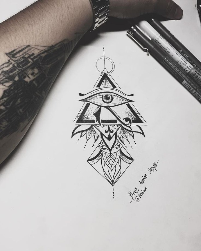Mandala Horus eye // Designed by BenZ.Tattoo Design