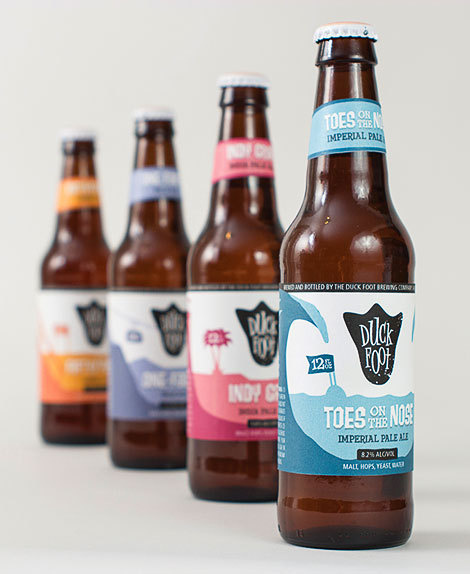Duck Foot Bottles #packaging #beer #label #bottle