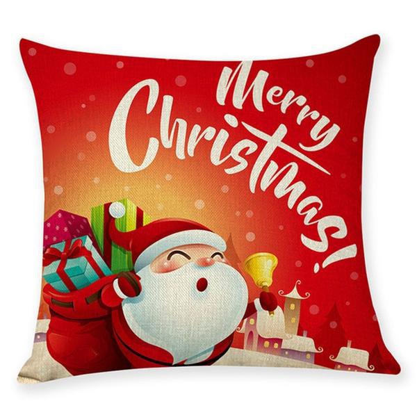 45*45Cm Happy New Year Christmas Santa Claus Xmas Decorations for Home. Elk Decorative Pillows Cover