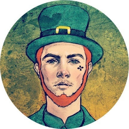Hip Leprechaun #handsome #fantasy #fairy #boy #beard #hipster #redhead #holiday #man #irish #leprechaun #character #greenhat