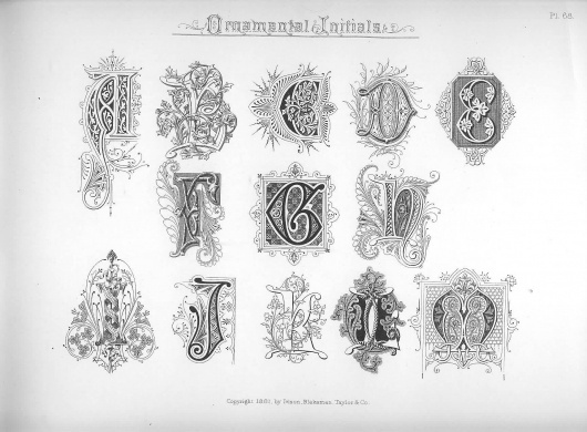 Spencerian Compendium of Penmanship :: Ornamental Initials #calligraphy #ornament