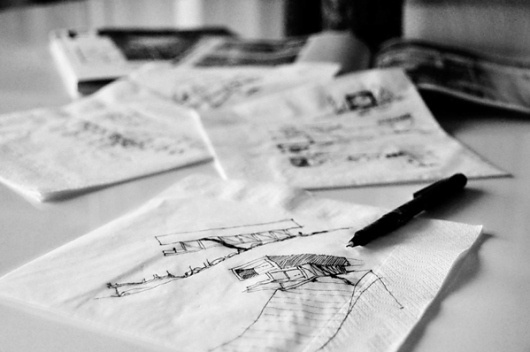 Schuster House on the Behance Network #architecture #sketch #napkin