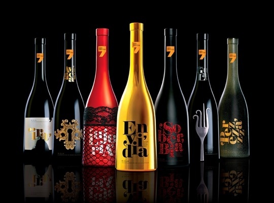 Colección Vinos Siete Pecados #botellas #spain #bottle #packaging #vino #design #sins #siete #pecados #rioja #wines