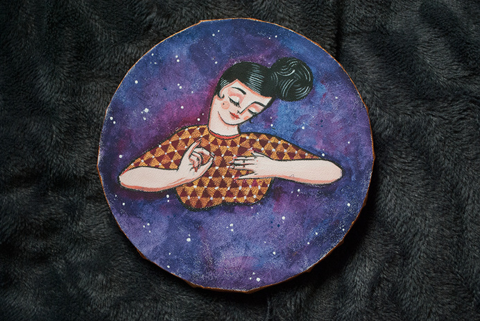 #triptych #painting #canvas #circle #universe #cosmos #stars #night #galaxy