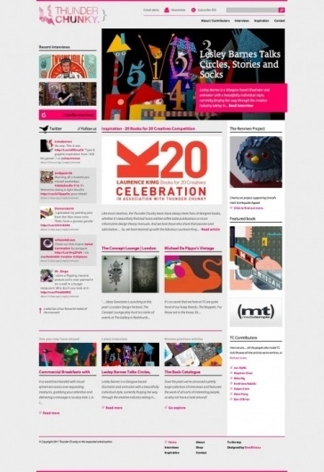 The website design showcase of Thunder Chunky. #website #grid #design #web