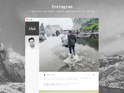 Instagram desktop viewer by Nichlas W. Andersen #ui #ux #instagram #interface #app