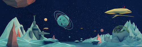 geoaday #polygon #planets #space #geometric #poly #low