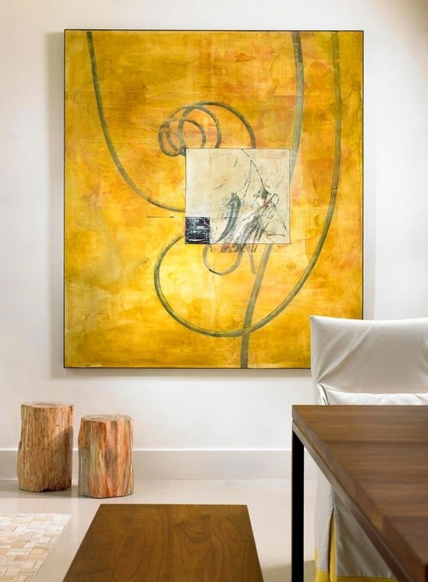 Abstract painting in elegant living area #interior #house #artistic #decor #art #paintings #residence