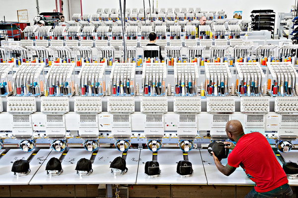 Image of ESPN Goes Inside New Era's Buffalo, NY Factory #ny #white #buffalo #photograph #cap #era #baseball #factory #new