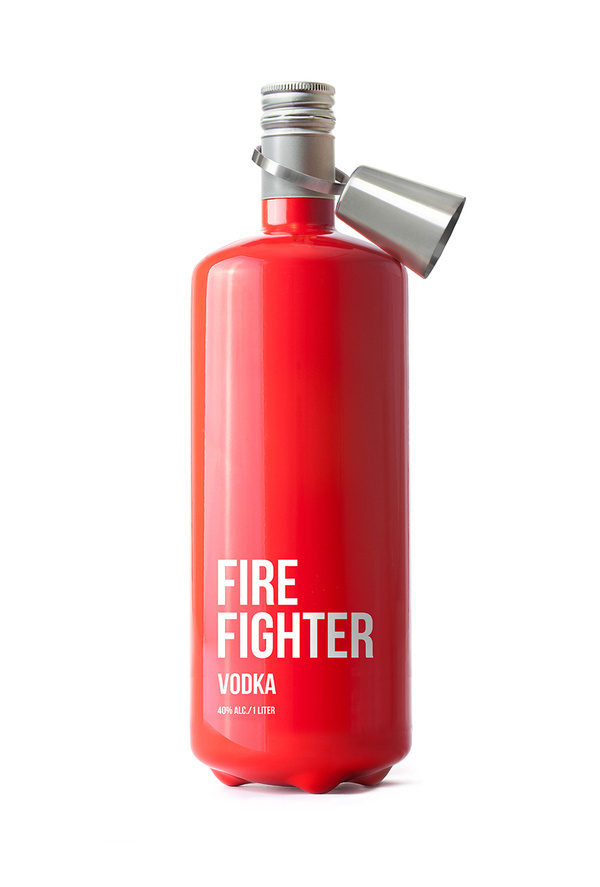 Fire Fighter Vodka Packaging, by Timur Salikhov #inspiration #creative #red #packaging #design #graphic