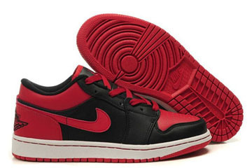Shop Buy Mens Basketball Shoes Air Jordan 1 Low Black & Varsity Red #shoes