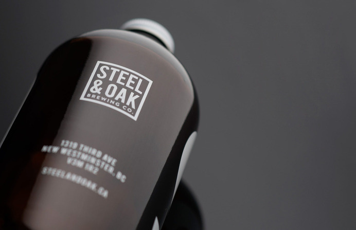 Steel & Oak Brewing #beer #bottle #packaging #design #graphic #brewing #minimal #typography