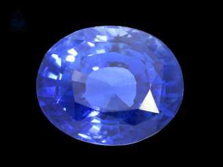 Saphir: hochfeiner, unbehandelter Ceylon-Saphir von 4,11ct mit Original-Zertifikat von 1985