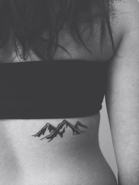 black and white, mountain, tattoo, girl, and mountain tattoos image  inspiration on Designspiration