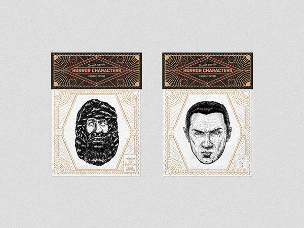 Horror characters on Behance #drawings #heymikel #classic #horror #temporary #tattoo #illustration #movies #characters