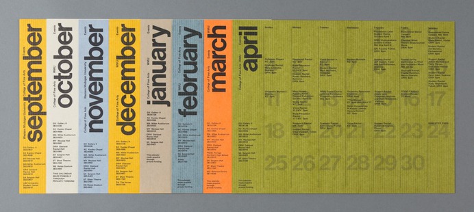 Calendar design created by Barbara Loveland in 1975