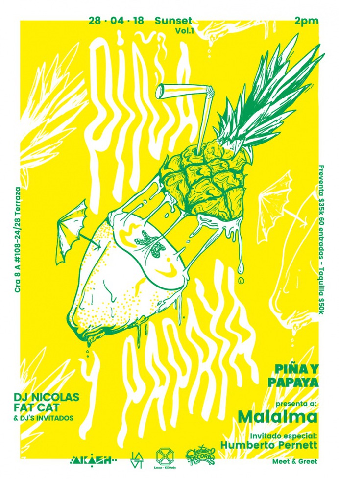Pineapple and Papaya Poster