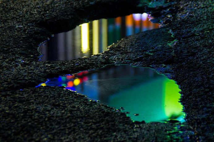 Wet Neon: Magical Reflections In Street Puddles by Slava Semeniuta