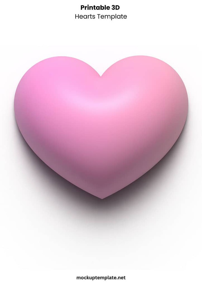 Printable 3D Hearts Template
