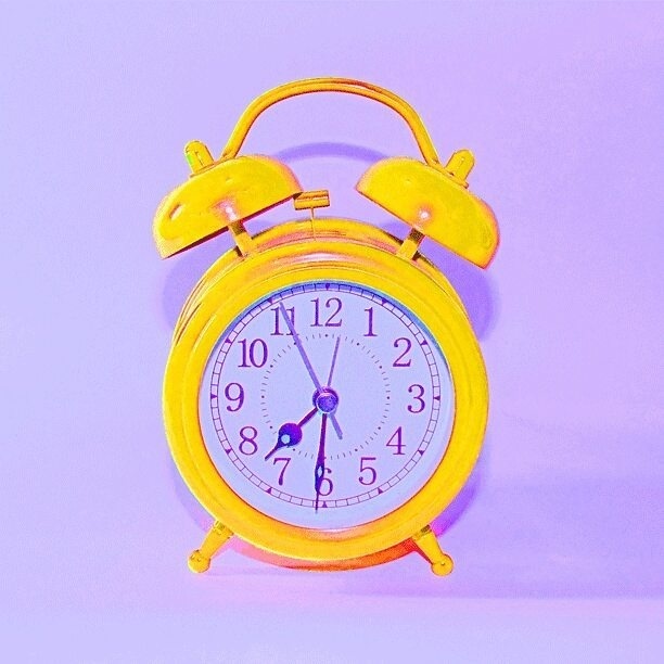 Funky Clock by Instagram user @collaborativesouls #clock #color #yellow #purple #photoshop