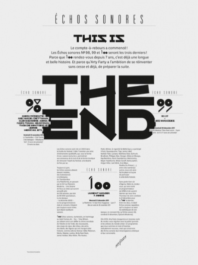 Superscript² / Échos Sonores - The End #france #poster #typography