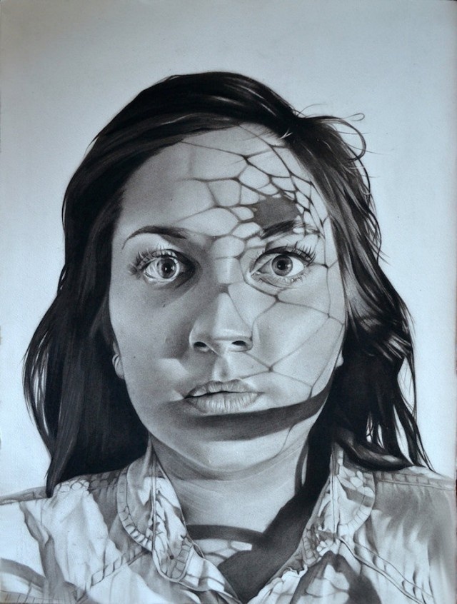 Charcoal Portraits with Shadows