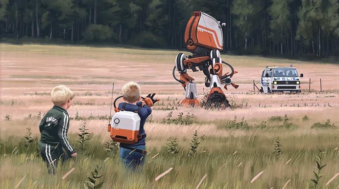 Sci-Fi Dystopia Paintings by Simon Stålenhag