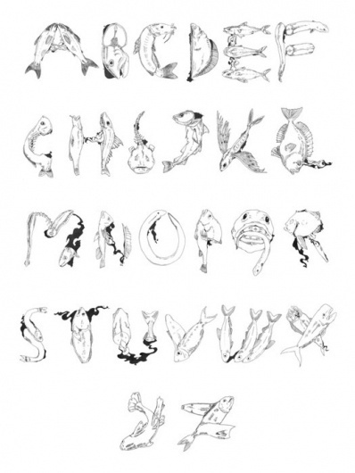 29caade226bbb4ad129c1599de8f1d24.jpg (525×699) #draw #type #alphabet #fish