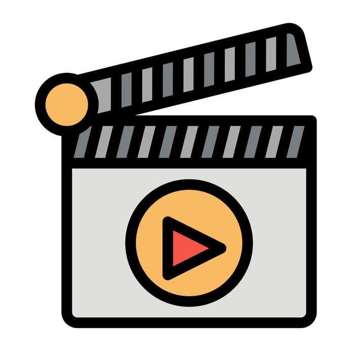 See more icon inspiration related to film, video, clapperboard, cinema, music and multimedia, play button, video player, clapper, entertainment, movie and multimedia on Flaticon.