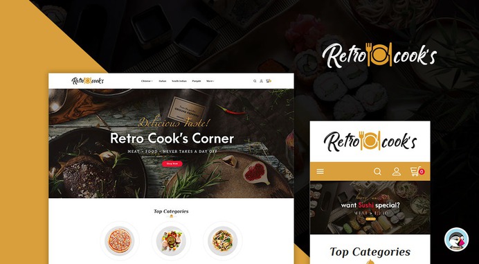 #Retro #Cooks - #Food & #Dishes - #Prestashop #Responsive #Theme | #TemplateTrip #eCommerce #Website #Design #Template