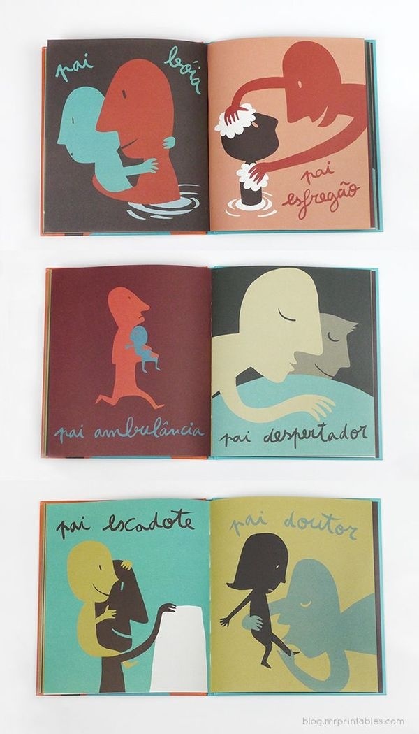 Pê Dd Pai (D for Dad) by Isabel Minhós Martins & Bernardo Carvalho #relations #book #illustration #love #kiss