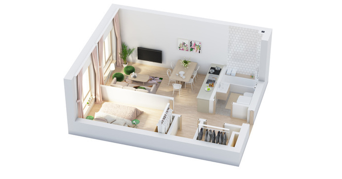 3d floor plan #render