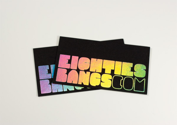 Eighties Bangs Business Cards #card #stamp #rainbow #foil