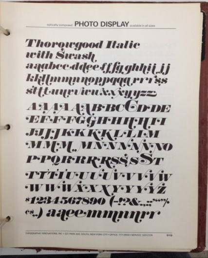 Daily Type Specimen | Thorowgood Italic with swash. A decent copy of... #type #specimen #typography