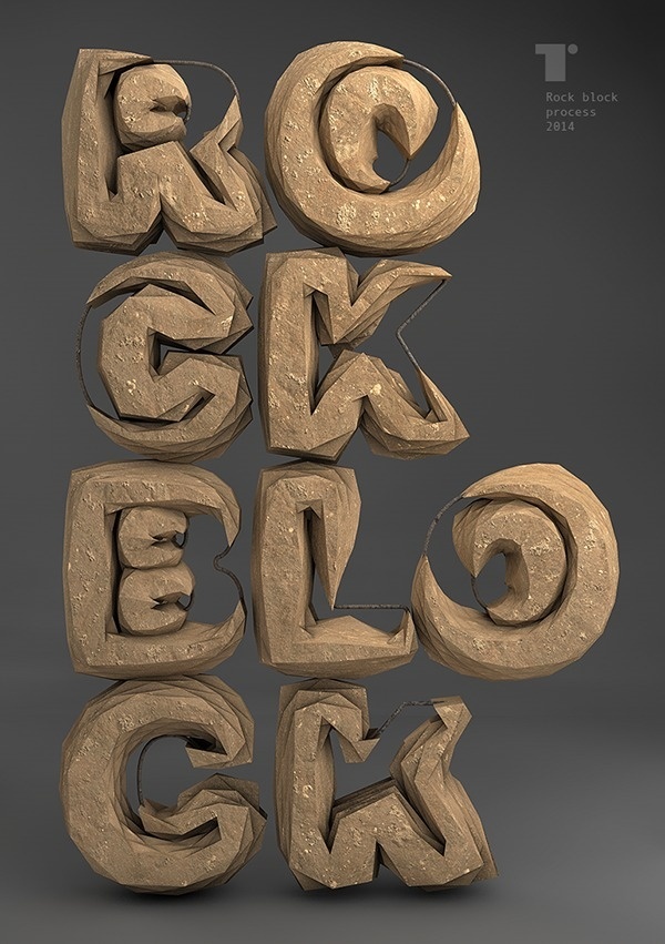 Rock block – Typography made ​​of boulders. #rock #typography