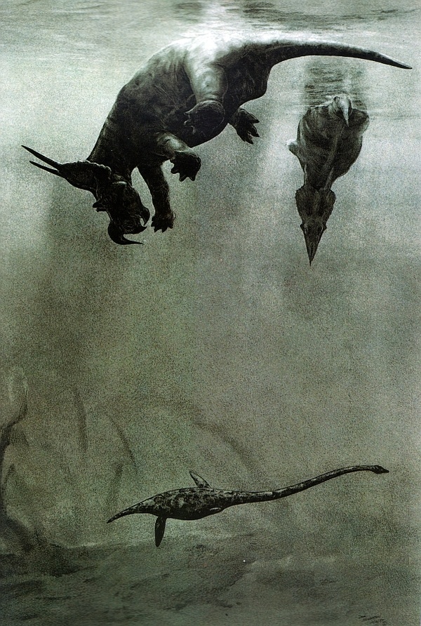 Click to enlarge #plesiosaur #water #triceratops #deep #diving #dinosaur #swimming