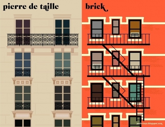 14facades.jpg 1600×1236 pixels #paris #illustration #newyork