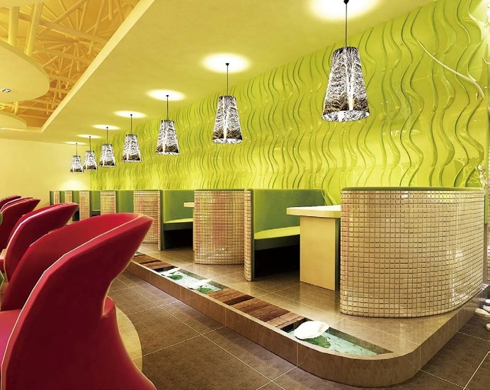 #surfaces #contemporary #furnishing #textured #interiors #geometric #3d #wall #wallart #green #decor #textured #coverings #panels #tiles #ho