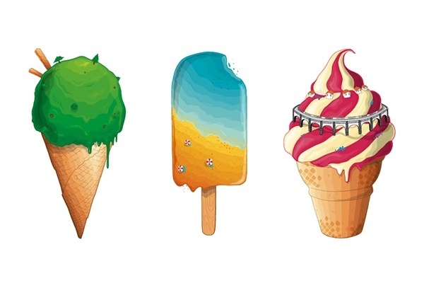 Monte Verde Festival '13 on Behance #cream #cone #design #vibrant #illustration #art #summer #lolly #ice #colour #treat