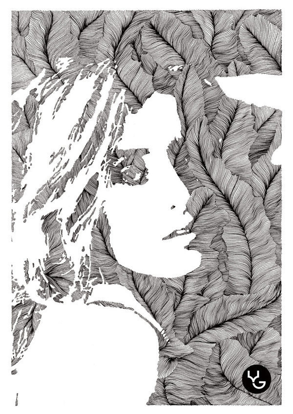 line::portrait on the Behance Network #white #level #next #black #illustration #and
