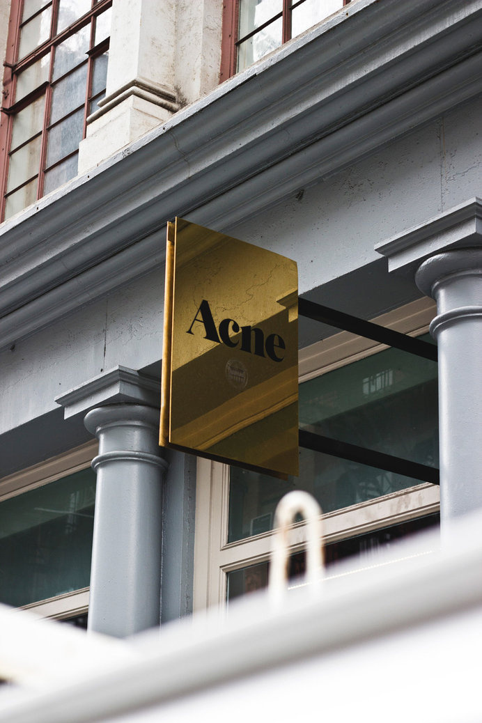 Acne street sign #sign #metal #mirror #street